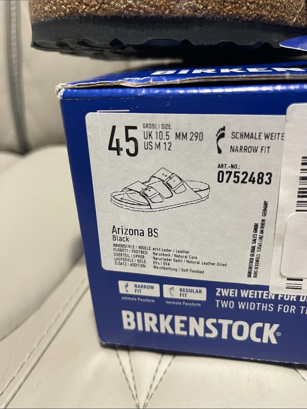 Birkenstock Arizona Soft Footbed  Two-Strap Sandal in Black and Cork
